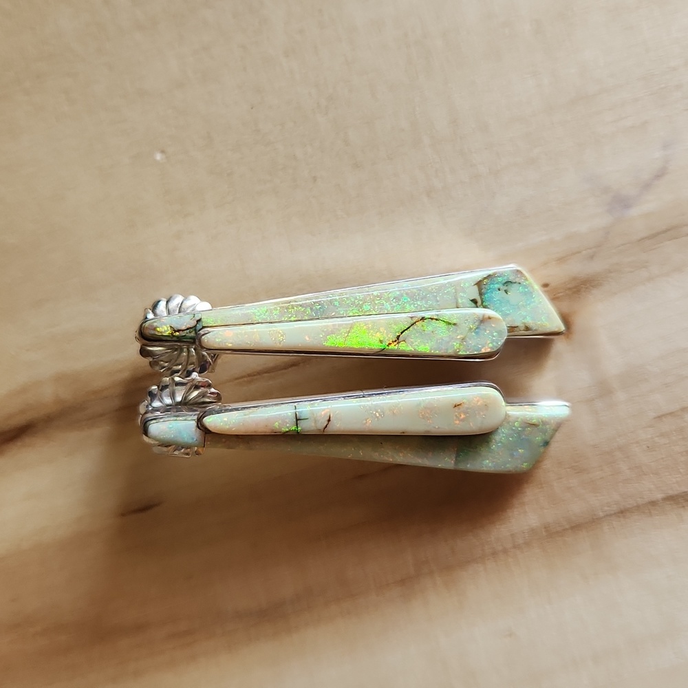 Man made Opal and Sterling Silver Earrings
